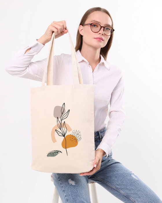 Zoozie Bags 1120 Bolso de Mano de Algodón, Color Crema, 35 x 40 x 8 cm